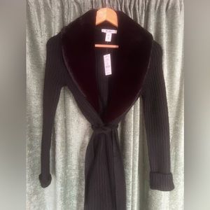 NWT Faux Fur Coatigan